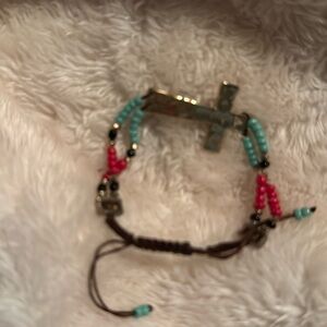 Beaded cross bracelet